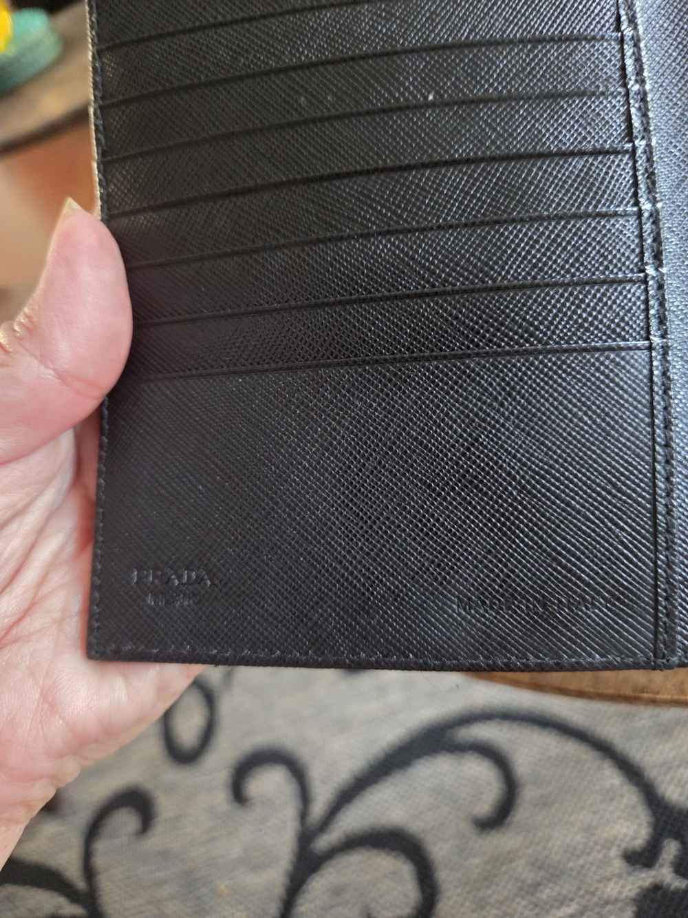 Prada Black Nylon/Saffiano Leather Wallet - Picture 4 of 6
